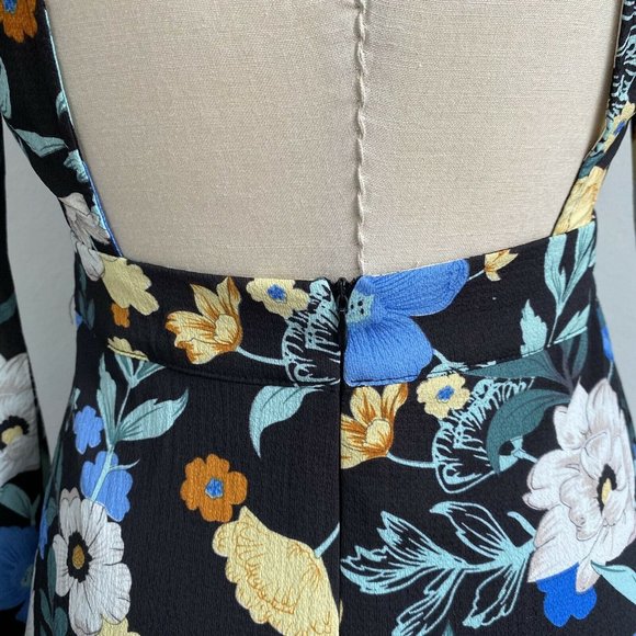 Boohoo Dresses | Boohoo Size Dress High Neck Black Floral Midi | Poshmark